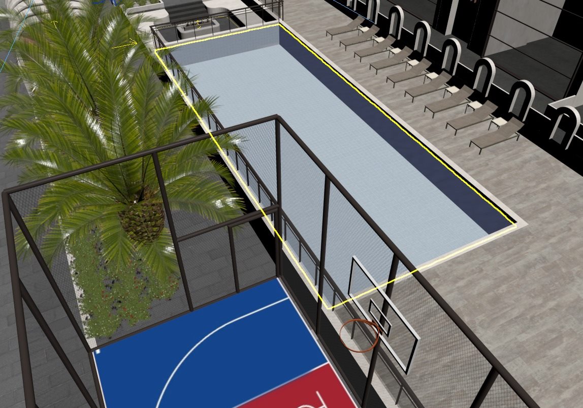 O2 ArtNeva havuz ve basketbol sahası